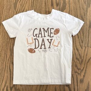 Caden Lane White Tee with Brown & Tan Game Day Graphics
